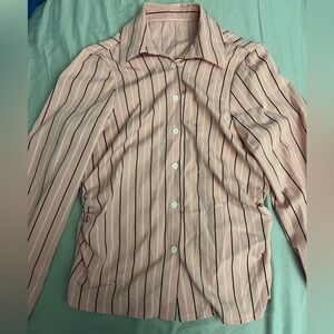Pink Striped Button-Up Shirt